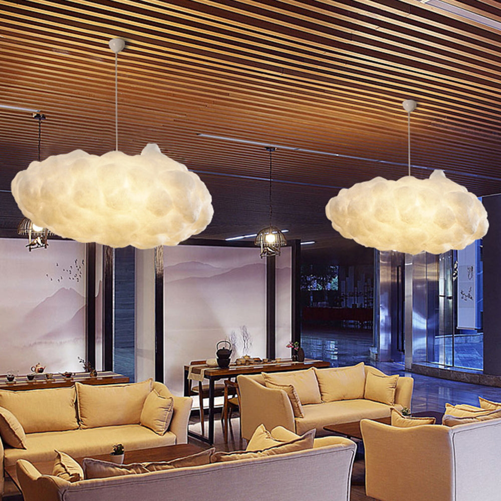 TranquilAura | Design Cloud LED Hanglamp PVC/Katoen Wit Slaap/Eet/Woonkamer