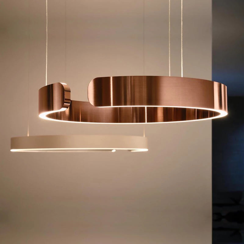 ModernLuxe | Edge Moderne Cirkel LED Hanglamp Zwart/Wit/Goud Metaal Slaapkamer/Eetkamer/Woonkamer