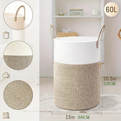 CottonFold - Opvouwbare katoenen opbergmand voor huisgebruik