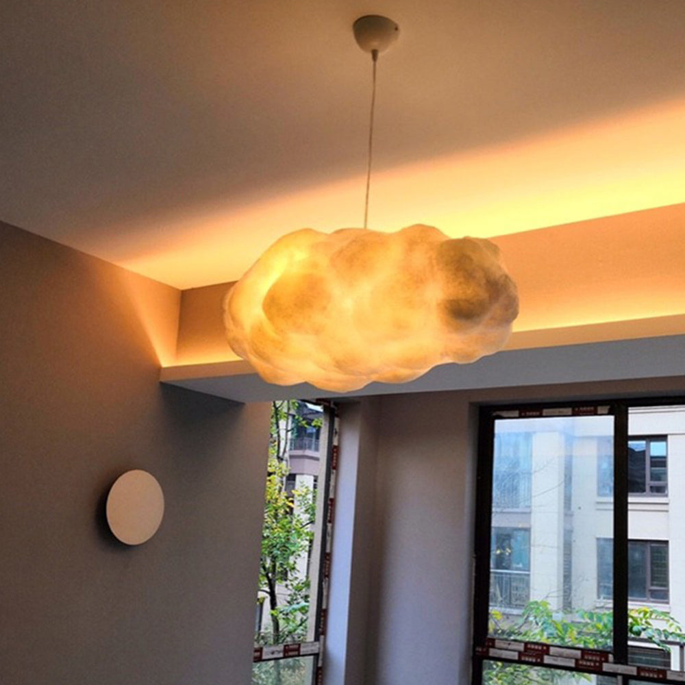 TranquilAura | Design Cloud LED Hanglamp PVC/Katoen Wit Slaap/Eet/Woonkamer