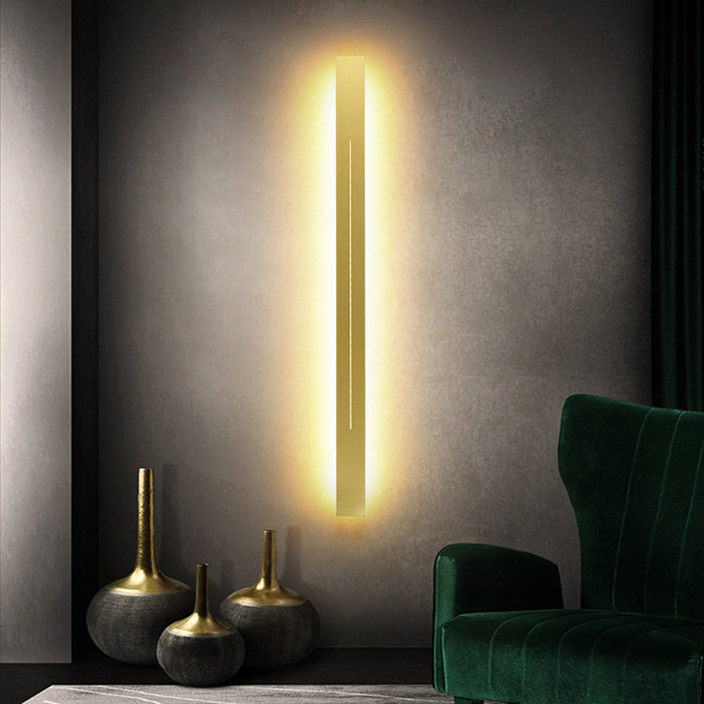 UrbanElegance | Modern Lineaire LED Wandlamp Zwart/Goud Acryl Badkamer