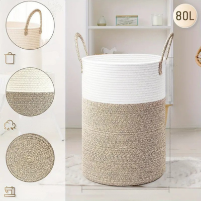 CottonFold - Opvouwbare katoenen opbergmand voor huisgebruik