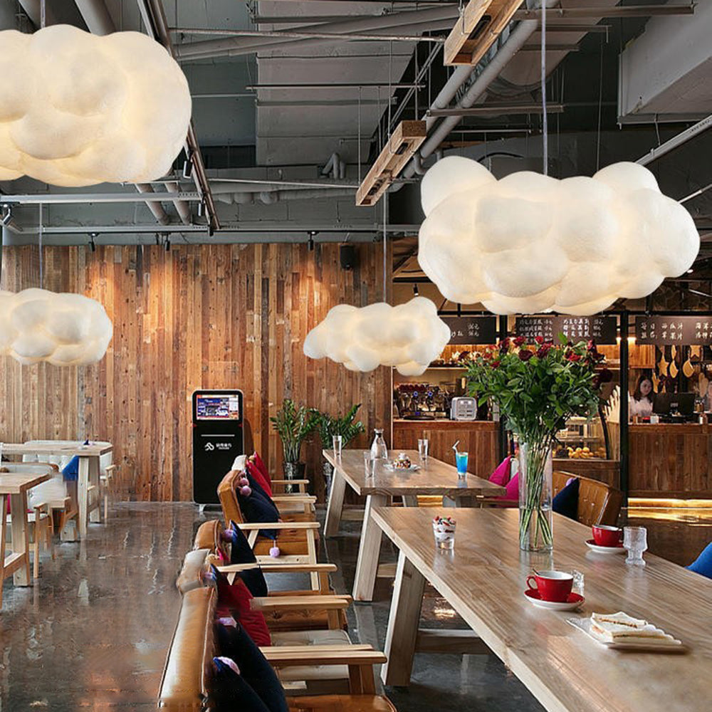 TranquilAura | Design Cloud LED Hanglamp PVC/Katoen Wit Slaap/Eet/Woonkamer