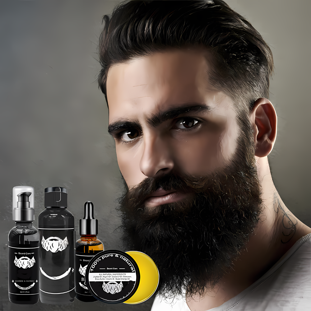 BeardMajesty | Baardverzorgingsets – Baard Stijltang – Dermaroller – Etherische olie – Baard Conditioner – Dermaroller Haargroei