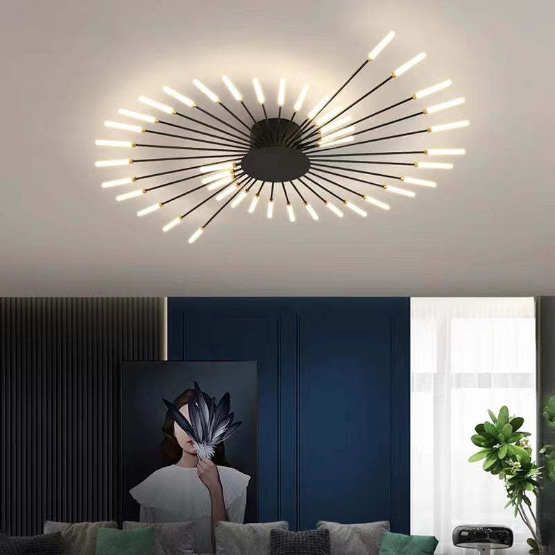 VogueGlow | Lowry Large LED Plafondlampen Wit Metaal Woonkamer Slaapkamer Hotel