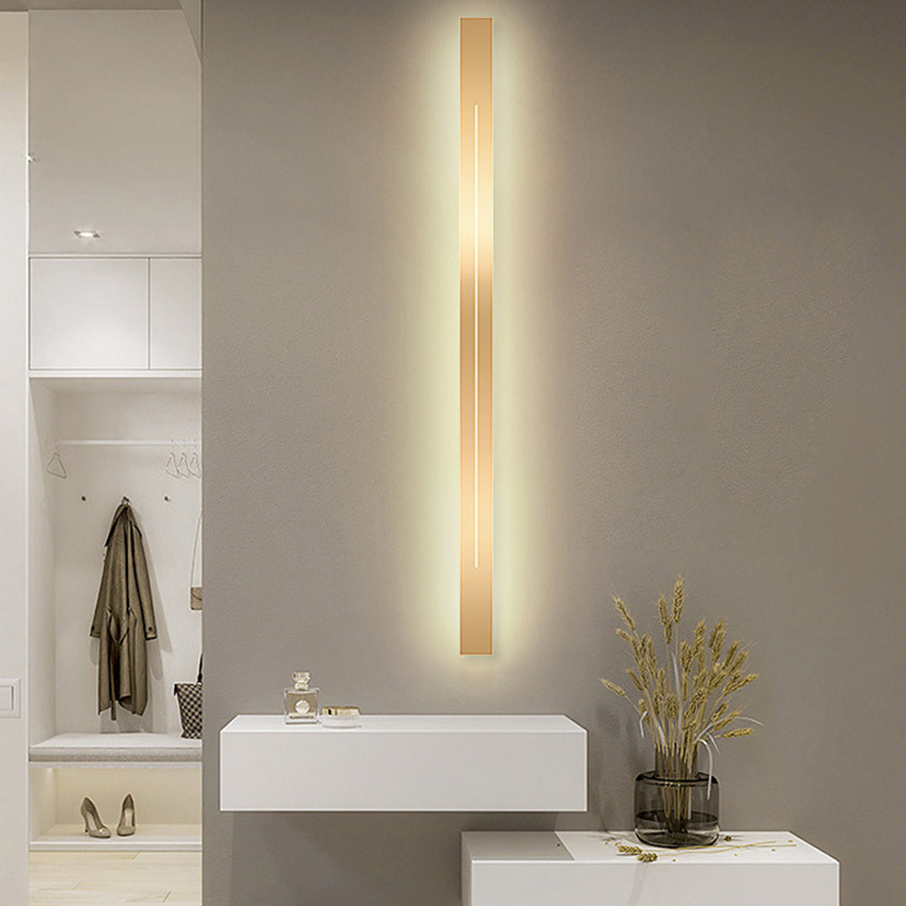 UrbanElegance | Modern Lineaire LED Wandlamp Zwart/Goud Acryl Badkamer