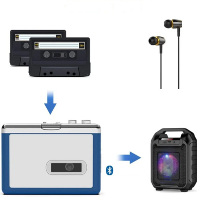 RetroWave - Bluetooth kleine cassette radio met bandrecorder en speler