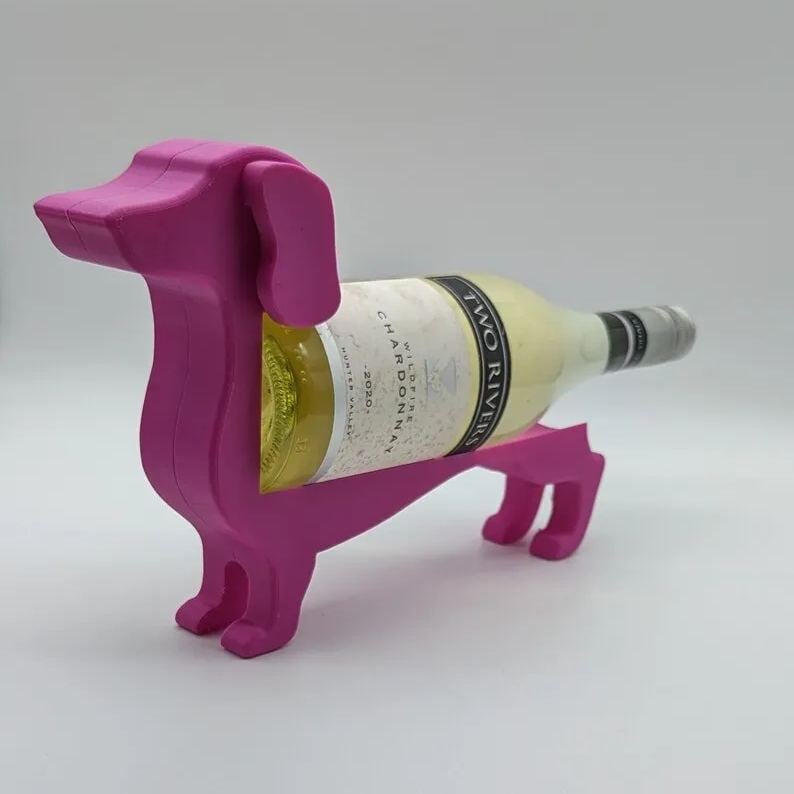 PawPour Designs - Teckel houder voor wijnflessen