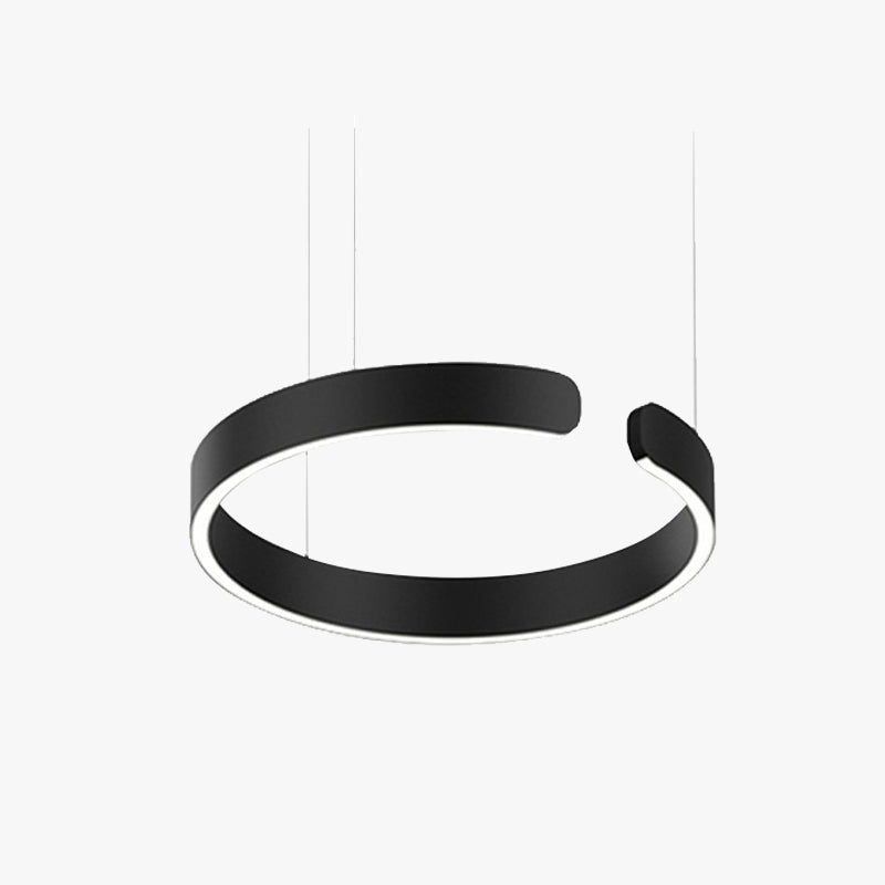 TrendiShine | Moderne Cirkel LED Hanglamp Zwart/Wit/Goud Metaal Slaap/Eet/Woonkamer