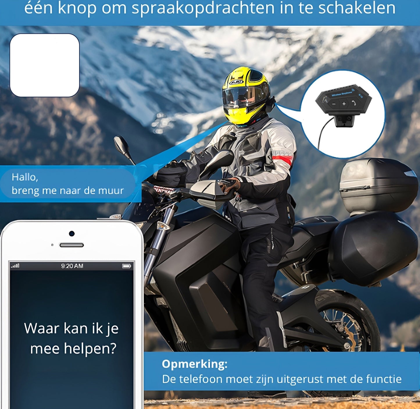 UrbanFlair - Draadloze Motorhelm Headset | Veilig Communiceren en Rijden | Altijd Verbonden