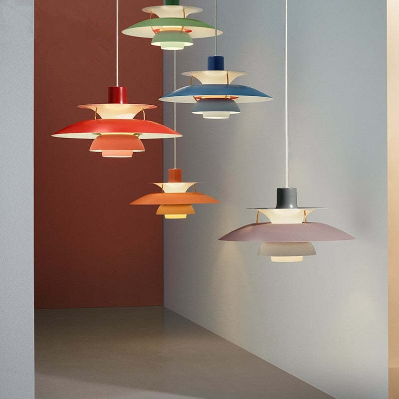 LuminoMora | Modern Shade LED Hanging Lamp Colorful Metal Living/Bedroom/Dining Room