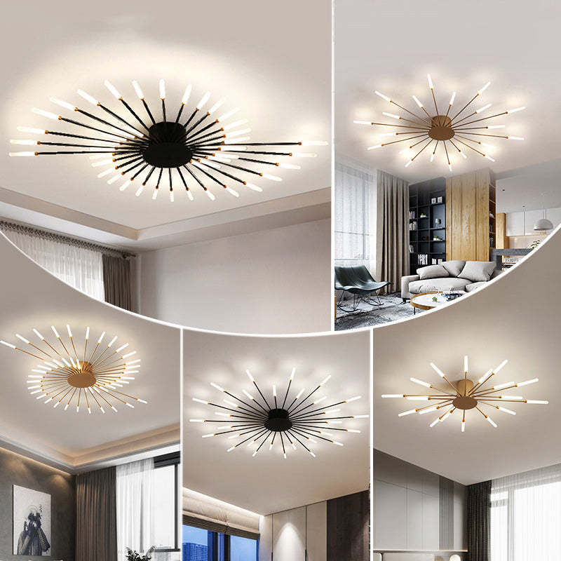 VogueGlow | Lowry Large LED Plafondlampen Wit Metaal Woonkamer Slaapkamer Hotel