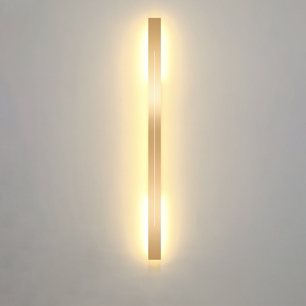 UrbanElegance | Modern Lineaire LED Wandlamp Zwart/Goud Acryl Badkamer