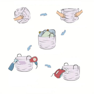 CottonFold - Opvouwbare katoenen opbergmand voor huisgebruik