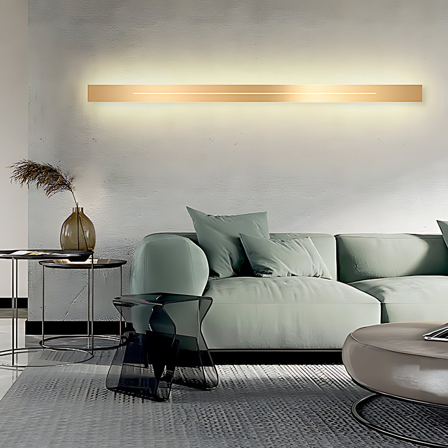 LuxeGlow | Moderne Lineaire LED Wandlamp Zwart/Goud Acryl Badkamer