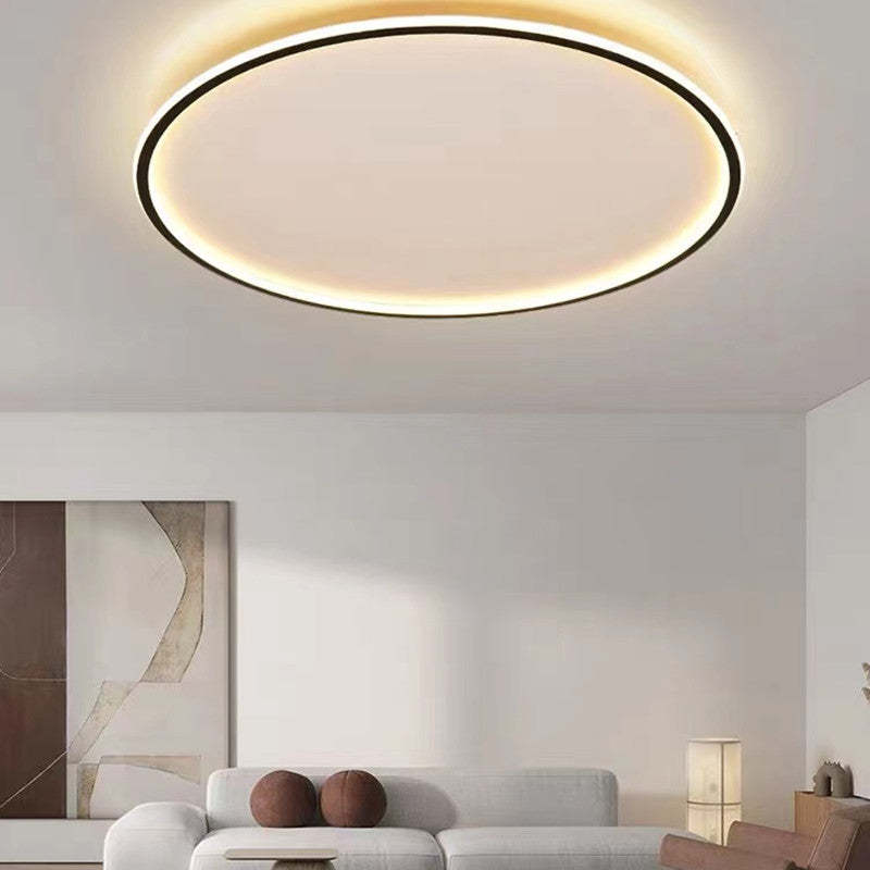 SleekAura | Moderne Ronde LED Plafondlamp Metaal/Acryl Zwart/Wit Slaapkamer/Eetkamer/Woonkamer