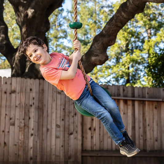 PlayfulTrails | Klimtouw & Tuin Schommel met Platform l Buitenspeelgoed voor Kinderen vanaf 6 Jaar