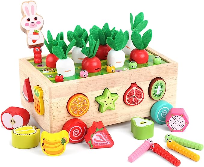 SmartSprouts | Peuters Montessori Hamer Spel Houten Onderwijsspeelgoed voor Baby Jongens Meisjes Leeftijd 1 2 3 Jaar Oud,