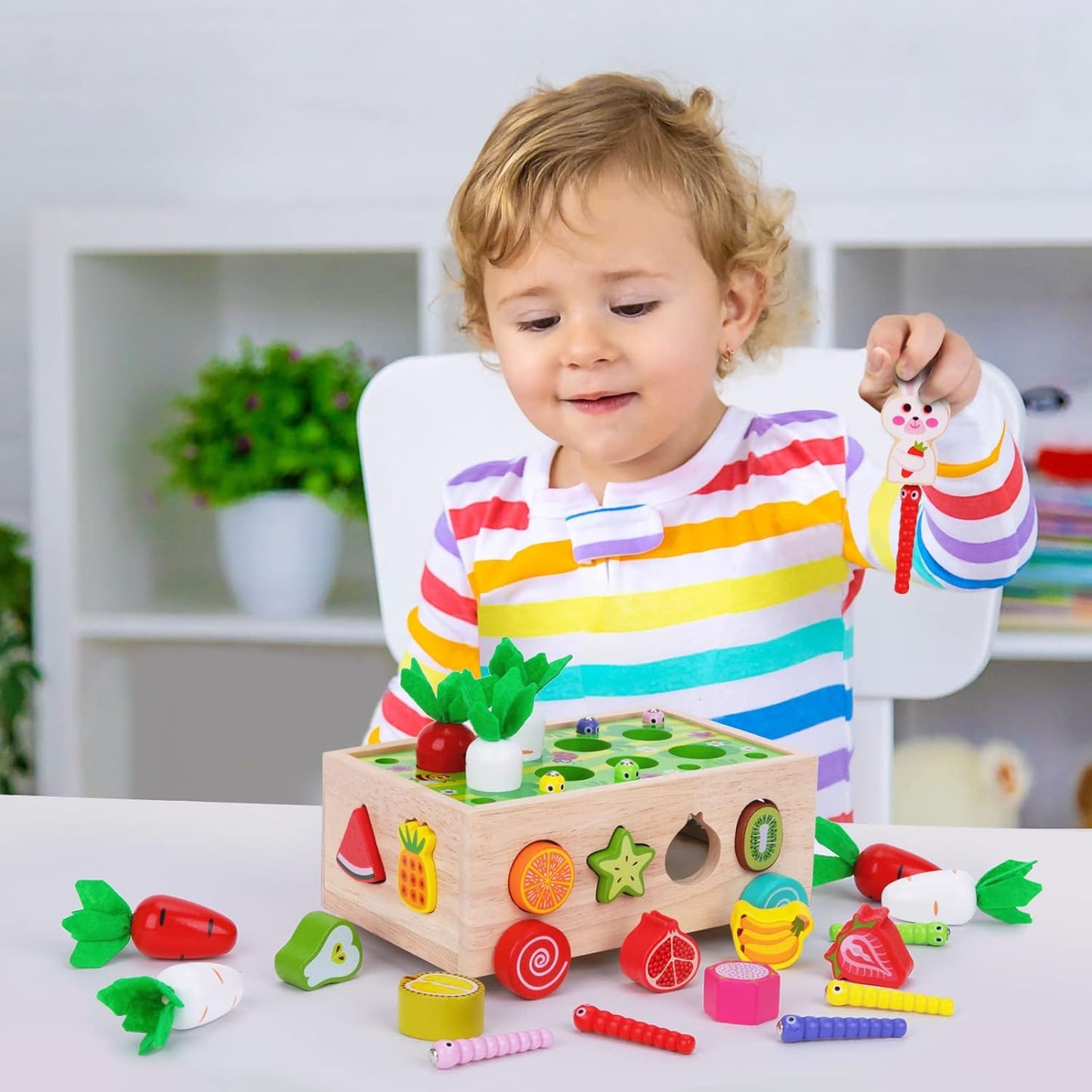 SmartSprouts | Peuters Montessori Hamer Spel Houten Onderwijsspeelgoed voor Baby Jongens Meisjes Leeftijd 1 2 3 Jaar Oud,