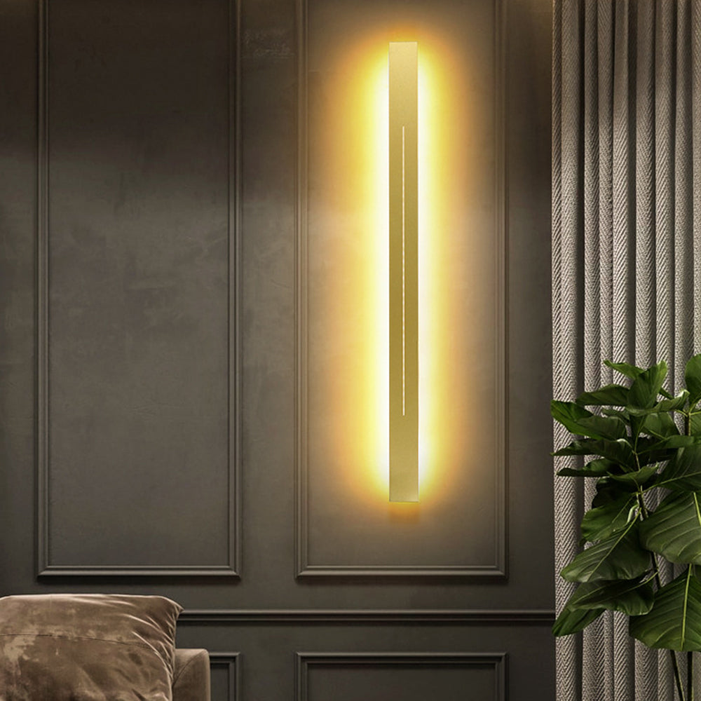 UrbanElegance | Modern Lineaire LED Wandlamp Zwart/Goud Acryl Badkamer