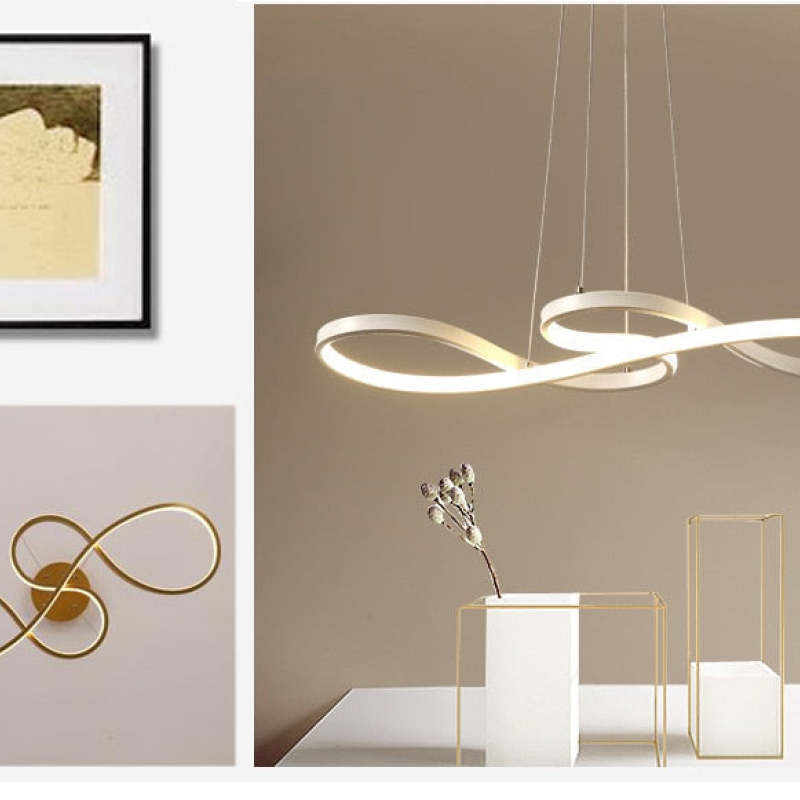 SereneShine |  LED Hanglamp Metal/Silicone Zwart/Wit/Goud Slaap/Eet/Woonkamer