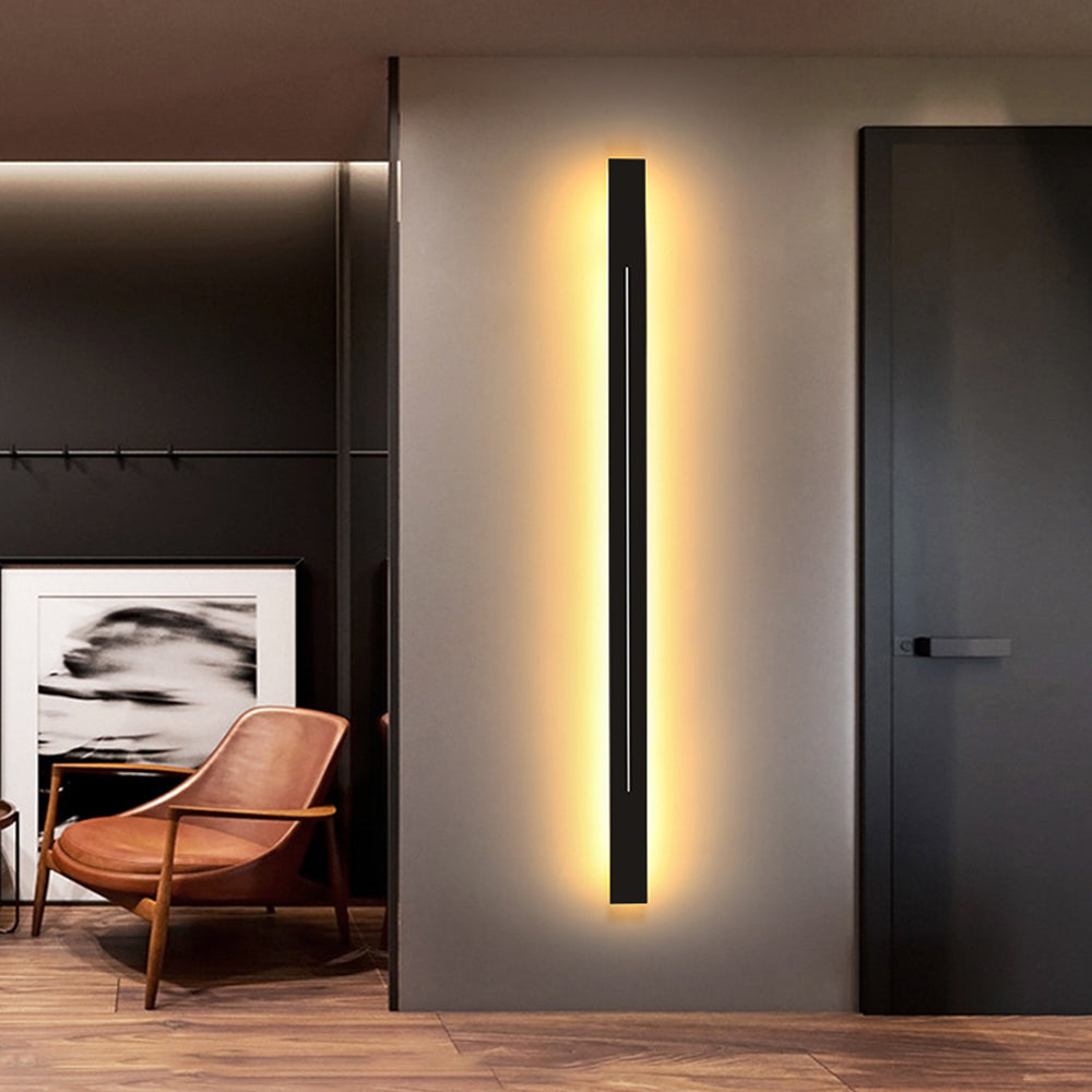 UrbanElegance | Modern Lineaire LED Wandlamp Zwart/Goud Acryl Badkamer