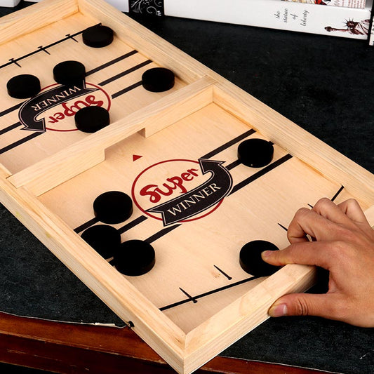 PuckBounce - Dubbelzijdig omkeerbaar Sling Puck bordspel voor gezinnen