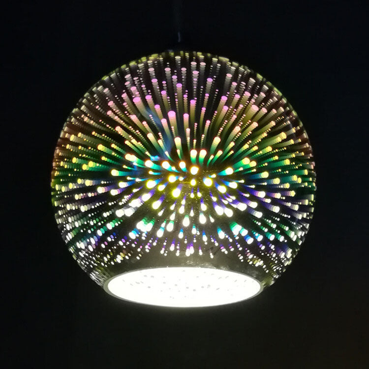 ChromaGlow - Moderne Creatieve 3D Kleurrijke Vuurwerk Glas 1-Licht Koepel Hanglamp