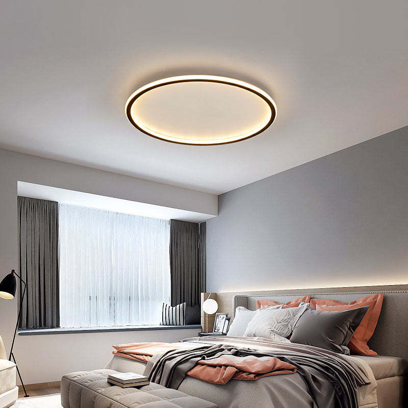 SleekAura | Moderne Ronde LED Plafondlamp Metaal/Acryl Zwart/Wit Slaapkamer/Eetkamer/Woonkamer