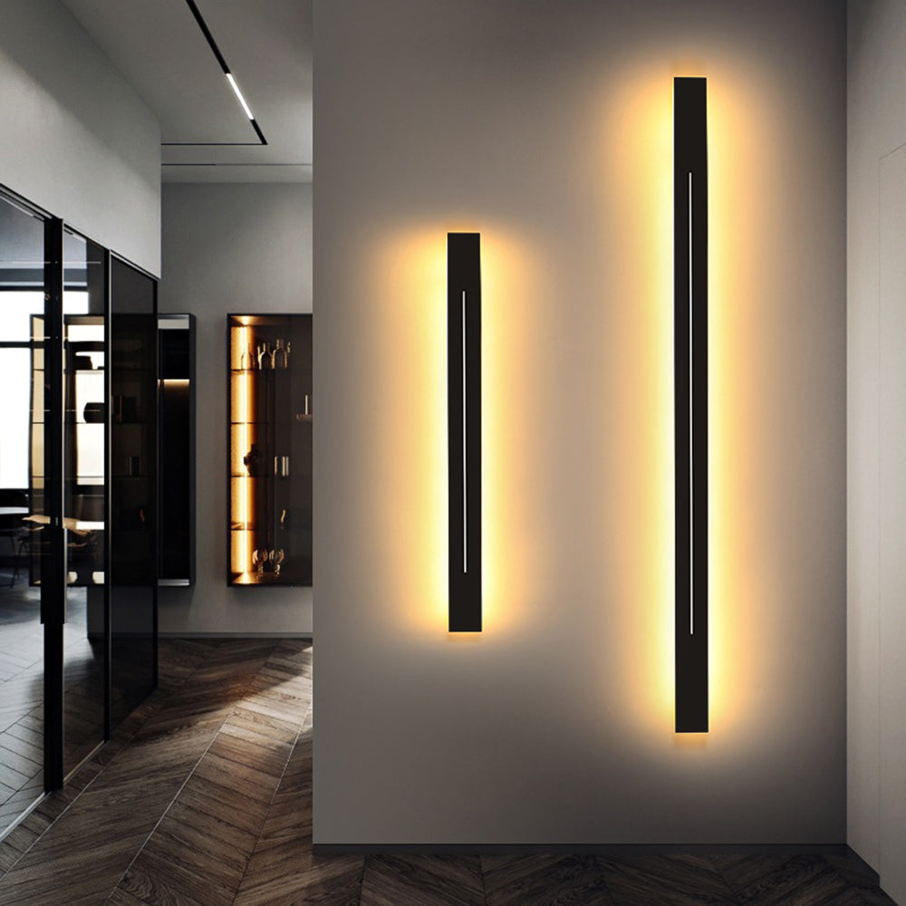 UrbanElegance | Modern Lineaire LED Wandlamp Zwart/Goud Acryl Badkamer