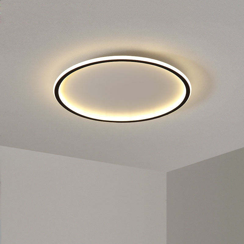 SleekAura | Moderne Ronde LED Plafondlamp Metaal/Acryl Zwart/Wit Slaapkamer/Eetkamer/Woonkamer