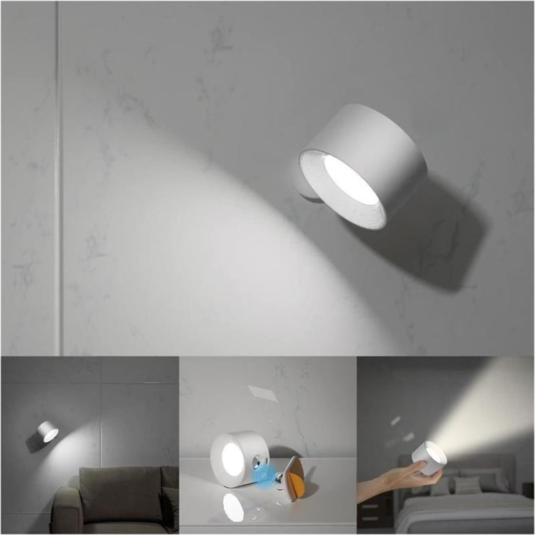 Glow360 | Draadloze oplaadbare 360° muurlamp