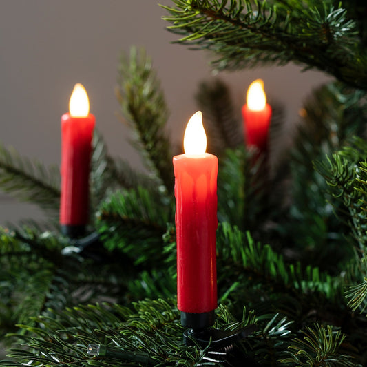 TwinkleFlare - 20 LED kerstboomkaarsen in rood