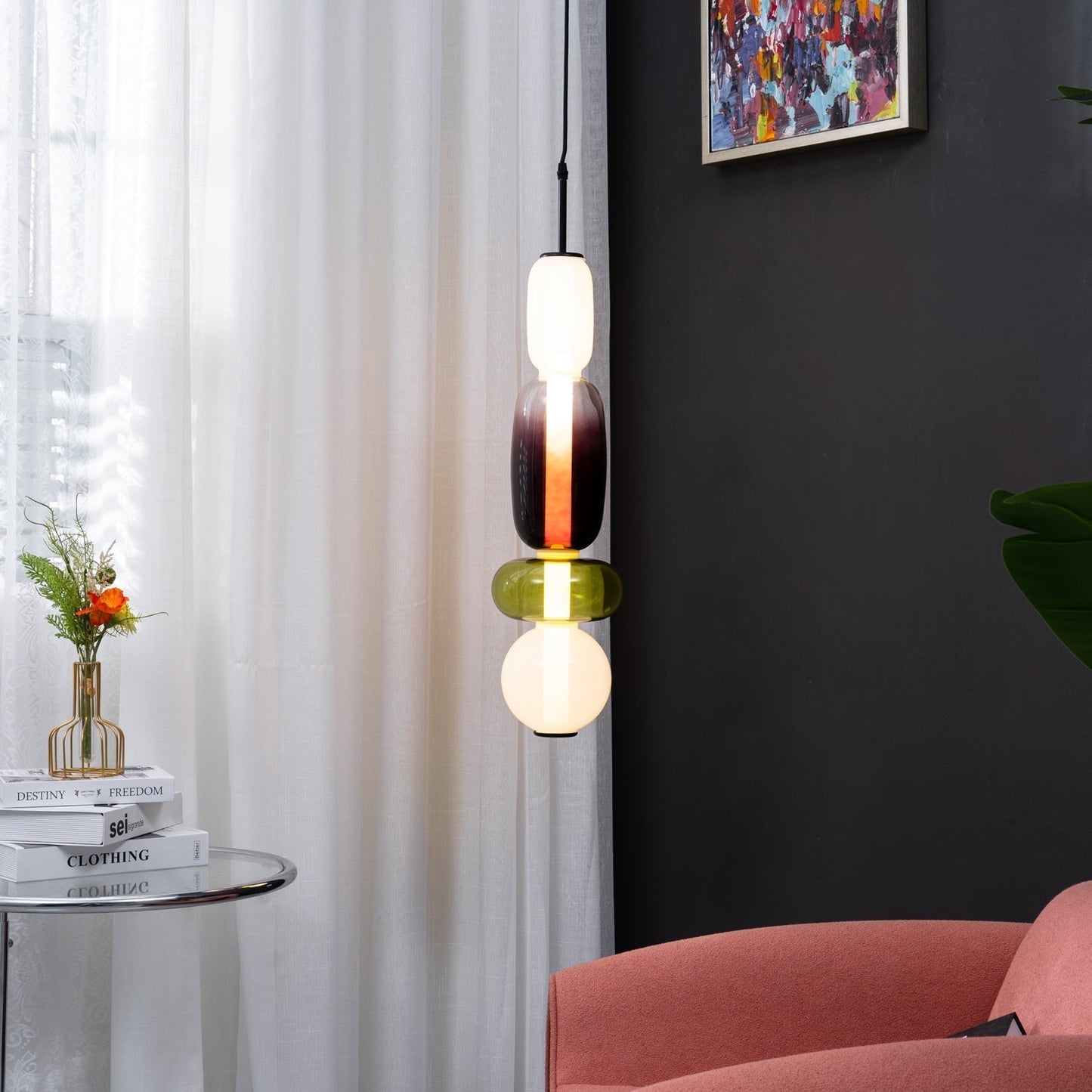 Luxovia - Elegante glazen hanglamp met LED-verlichting