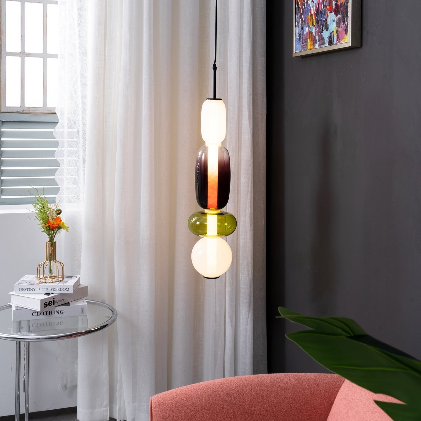 Luxovia - Elegante glazen hanglamp met LED-verlichting
