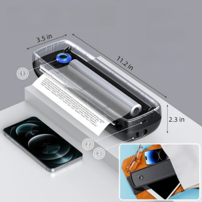 PrintGo - Draagbare draadloze inktloze thermische printer voor mobiel printen