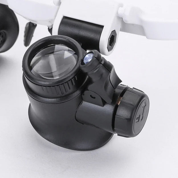 DetailLens - LED Hoofdband Vergrootglas met Verstelbare Oogstukken