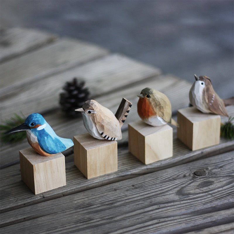 GloRadiance - Unieke Handgemaakte Houten Vogels | Decoratie Huis | Houten Beeldjes