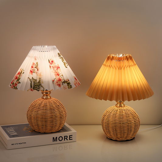 Loomlight - Stijlvolle retro tafellamp van riet