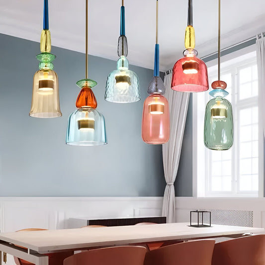 MacaronLight - Kleurrijke Glas Pendellamp met Macaron Design