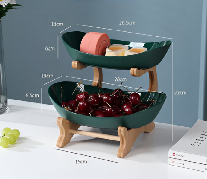 PureStack - Drie laags houten serveerblad voor snacks