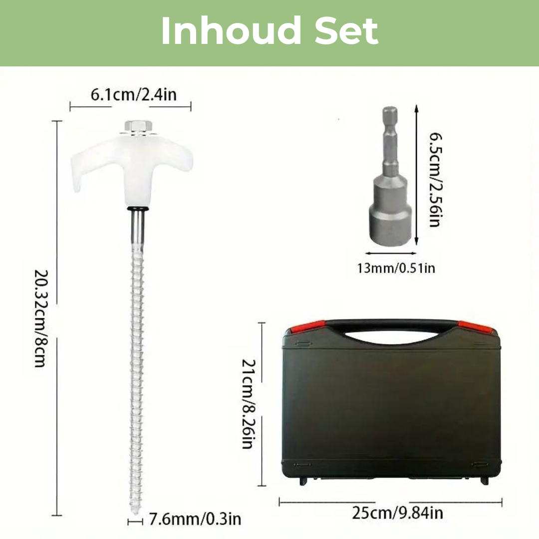 TechSentry - Schroefbare Stalen Haringen - 12 Stuks