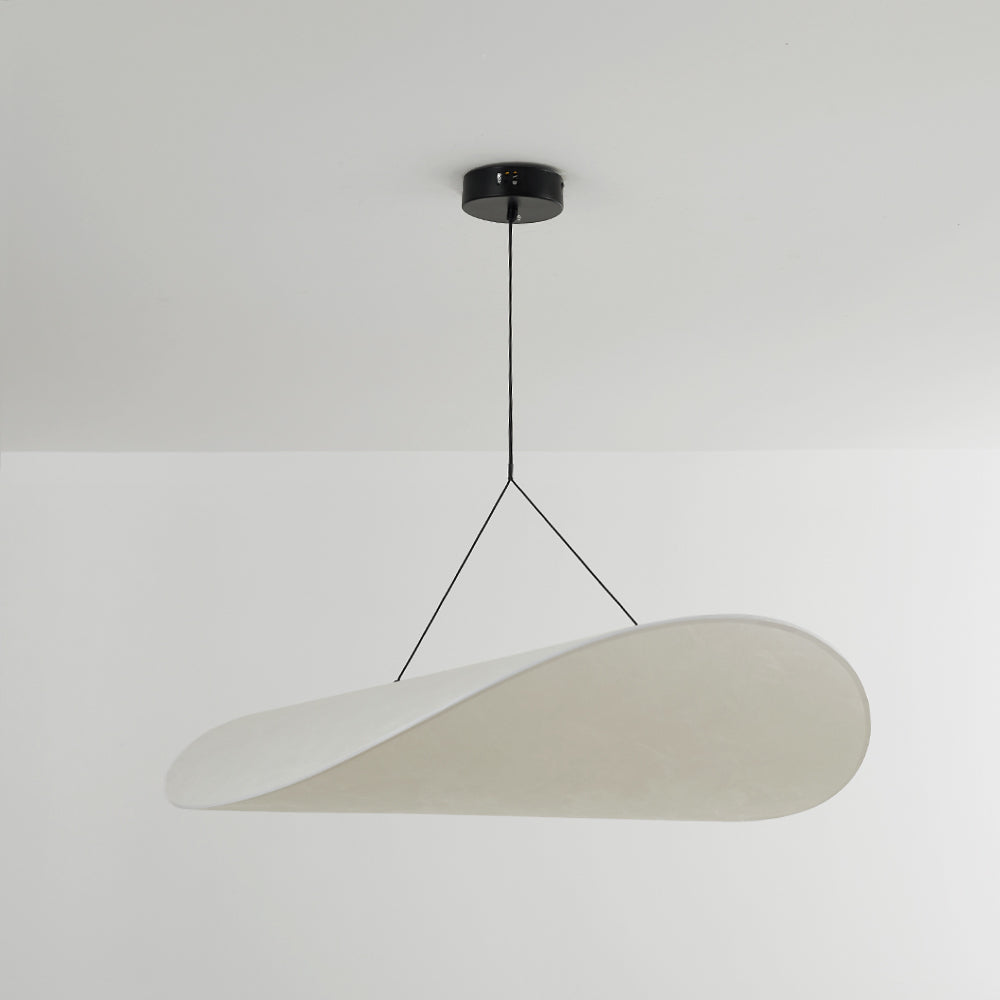 Eleganzia | Modern LED Hanglamp van Metaal en Kunstzijde in Wit voor een Rustgevende Slaap