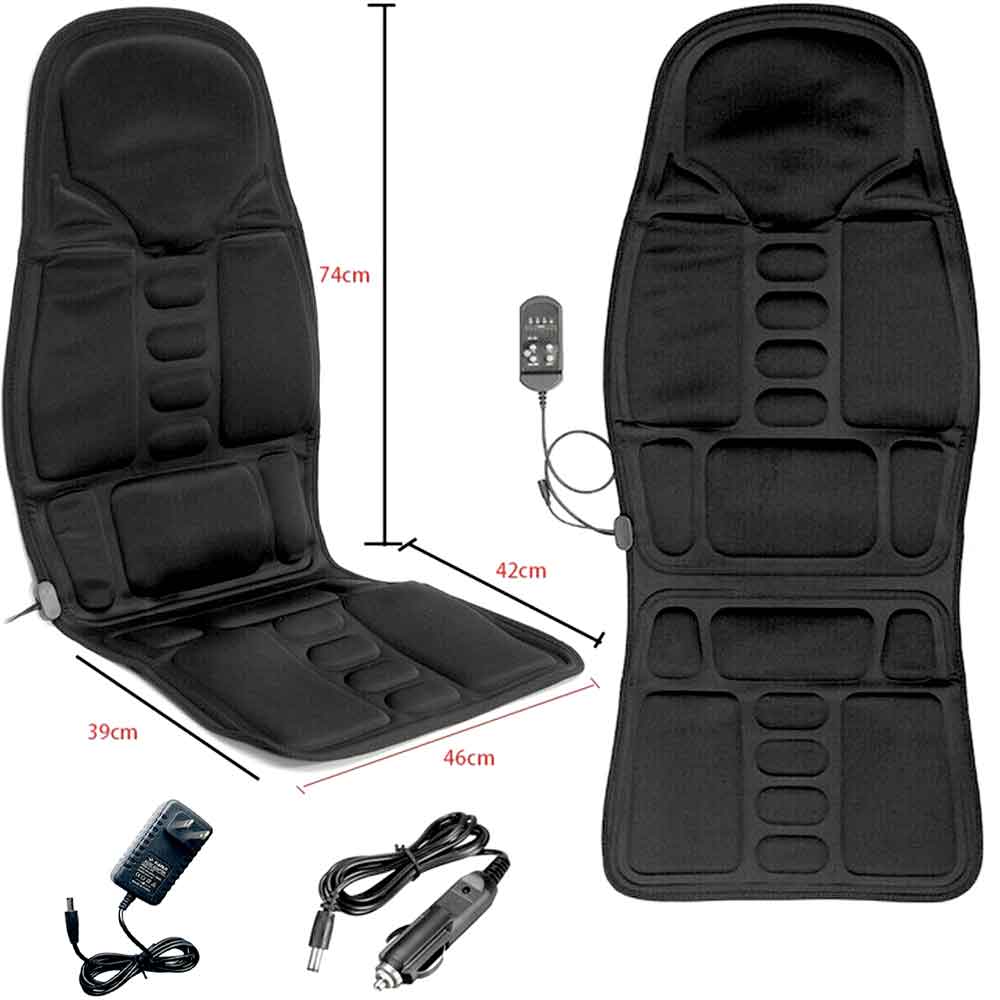 RelaxMax - Massagestoelkussen met 8 standen en verwarmd nekkussen voor in de auto en thuis
