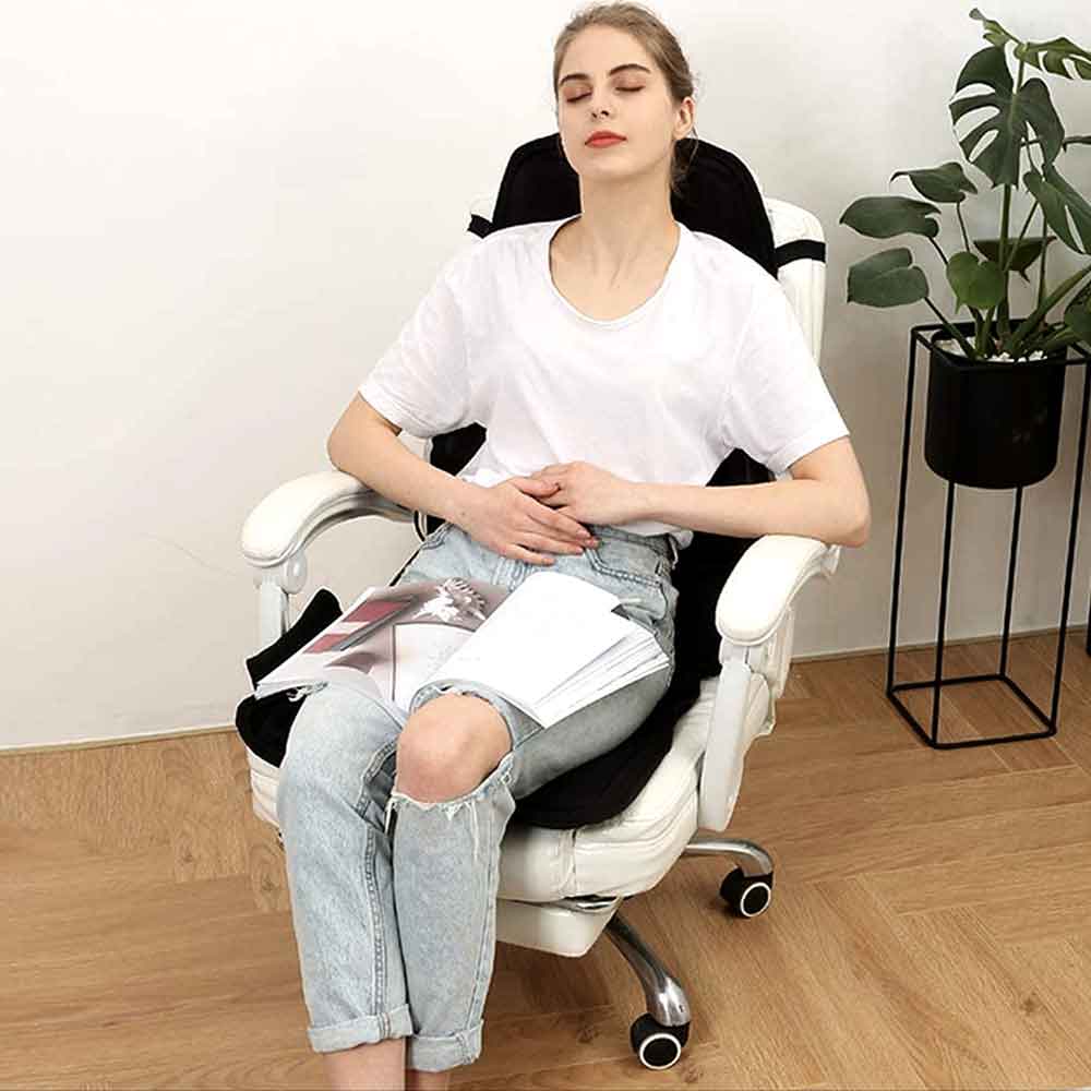 RelaxMax - Massagestoelkussen met 8 standen en verwarmd nekkussen voor in de auto en thuis
