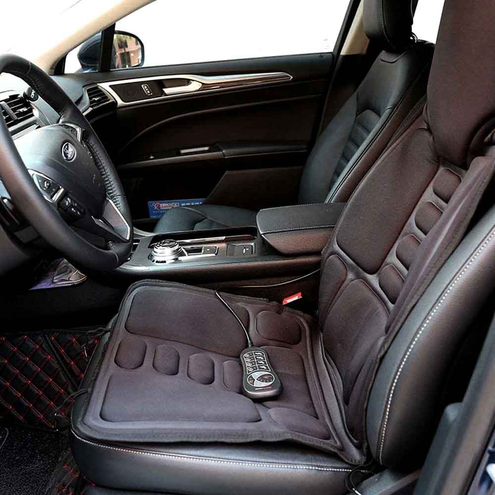 RelaxMax - Massagestoelkussen met 8 standen en verwarmd nekkussen voor in de auto en thuis