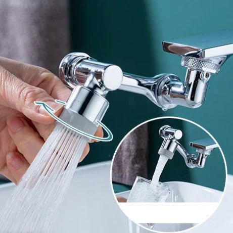 PureFlowX - Draaibaar 1080° kraanverlengstuk met twee waterstraalstanden