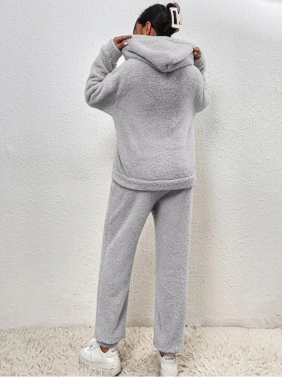 HavenWear - Ultra-comfortabel teddy huispak met capuchon