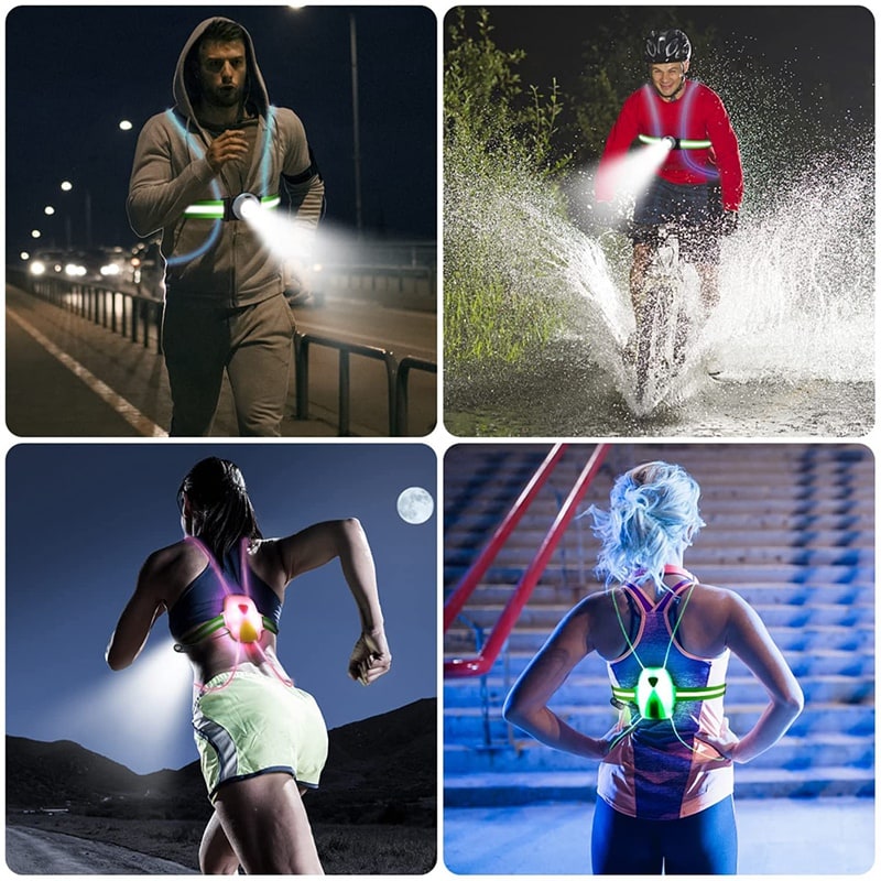 SafeGlow - High Visibility Reflective LED Safety Running Vest