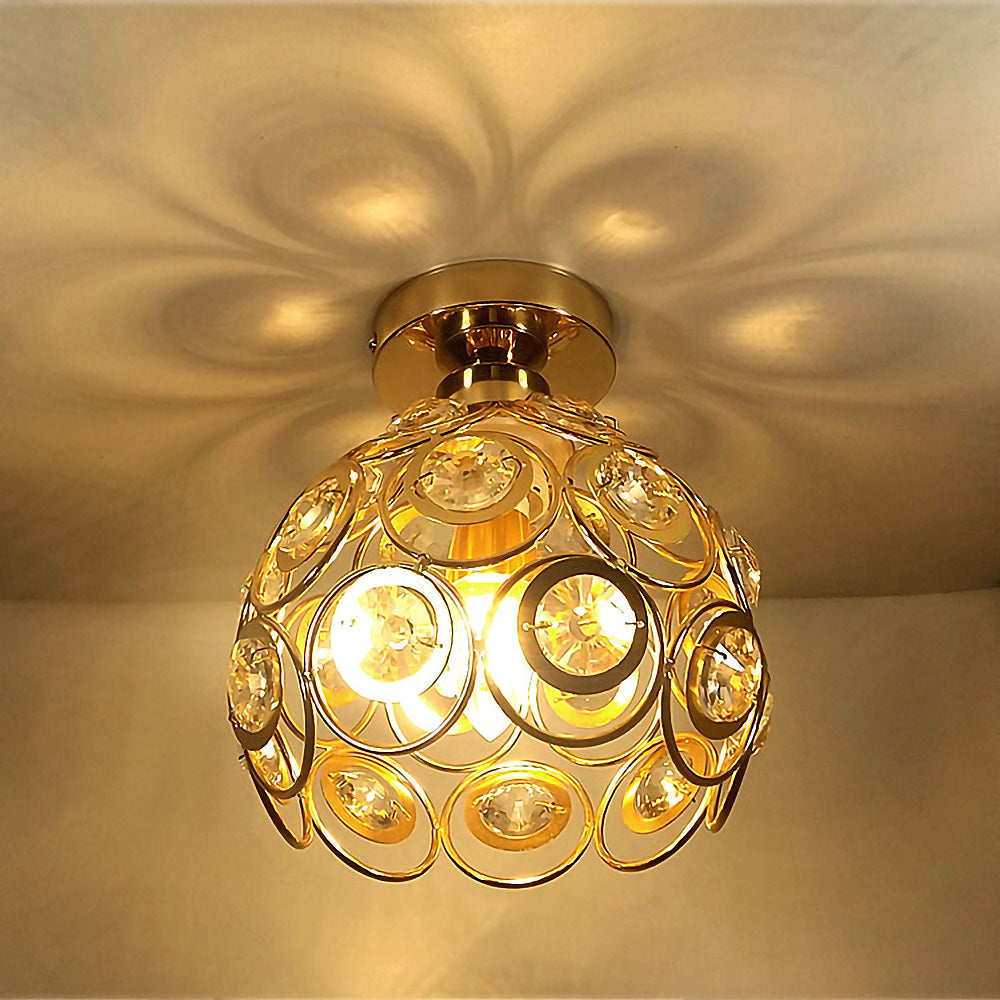 LuxoraGlow | Prachtige Gouden Luxe Bal Hal Plafondlamp